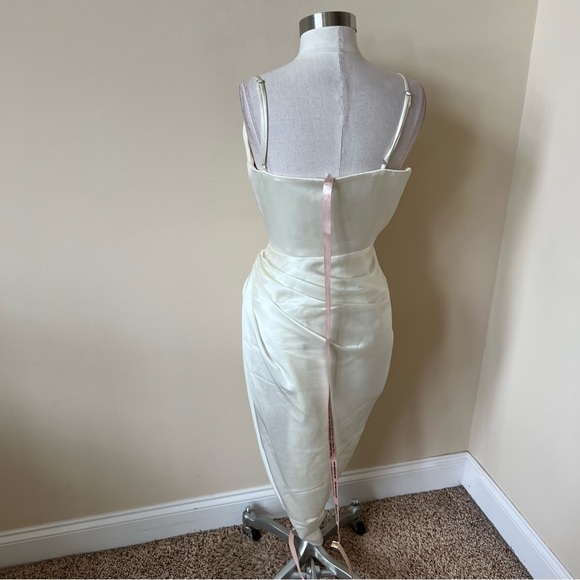 New! House CB London Reva silky cowl draped neck dress 13499 - Picture 9 of 16